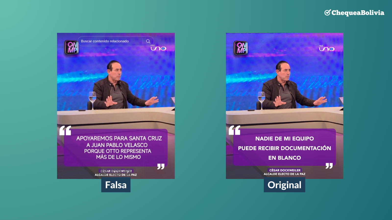 Comparativa entre la imagen falsa y la original