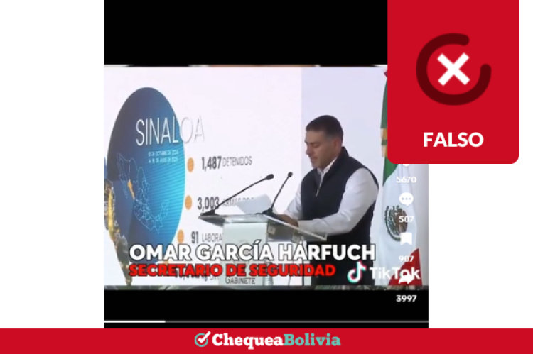 Video que vincula aún cartel de Sinaloa México con el partido político Alianza Popular en Bolivia es falso