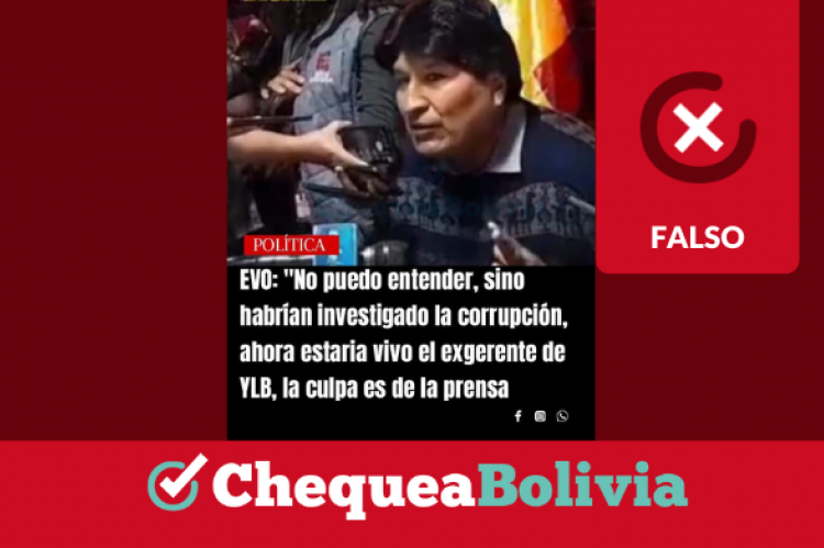 Imagen con la cita falsa atribuida a Evo Morales.
