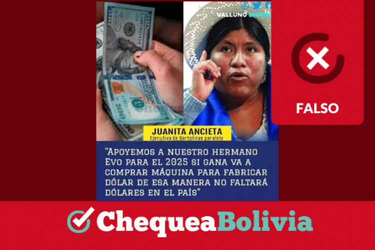 Imagen que difunde información falsa sobre Juanita Ancieta.