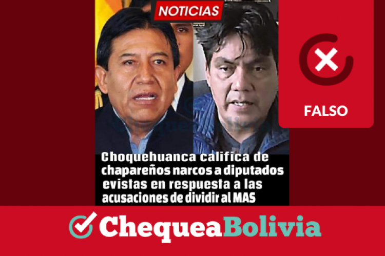 Imagen con desinformación sobre el vicepresidente David Choquehuanca.