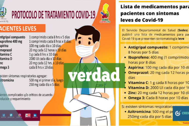 Capturas de las lista de medicamentos del Sedes de La Paz que circula en WhatsApp y Facebook. 