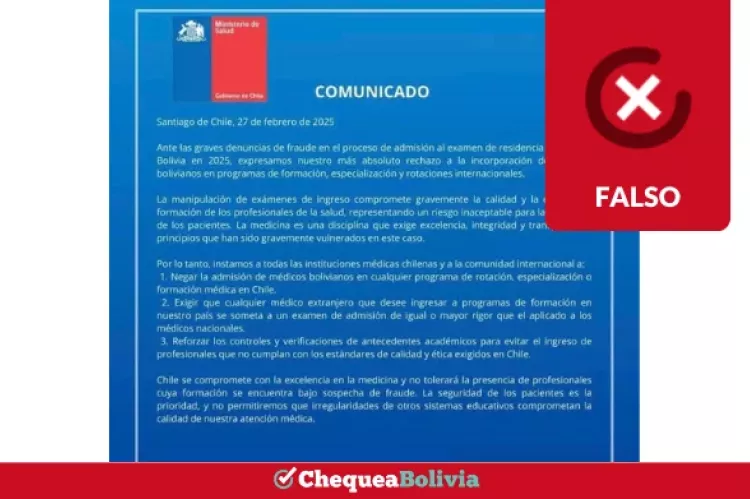 Una captura de la información falsa que circula en las redes sociales. 