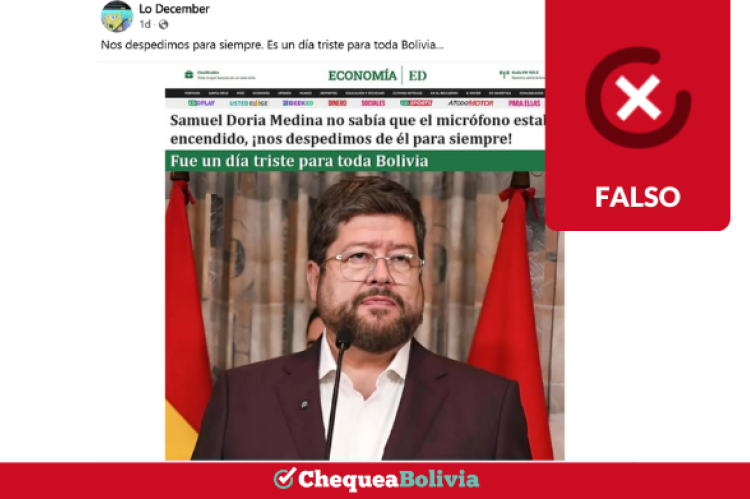 Una captura de la información falsa que circula en las redes sociales. 