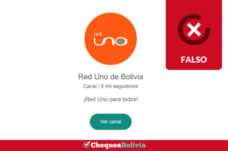 Una captura del canal falso que utiliza el nombre de la Red Uno. 