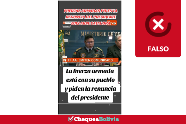 La captura de la publicación falsa que circula en redes sociales. 