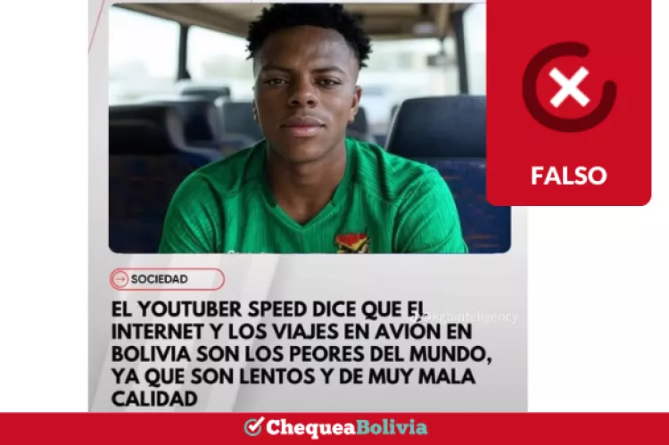 Noticia falsa atribuida a Unitel sobre Speed.