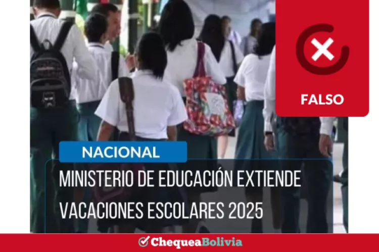 Captura de la publicación que difunde falsamente que las vacaciones escolares se extendieron.