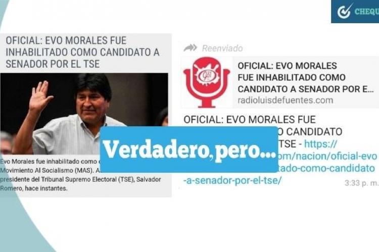 Presuntas notas sobre la inhabilitación de Morales