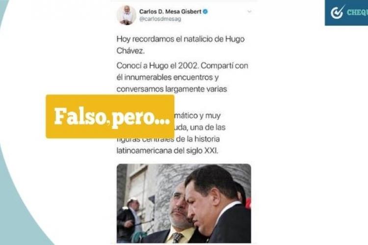 Presunto tweet de Carlos Mesa.