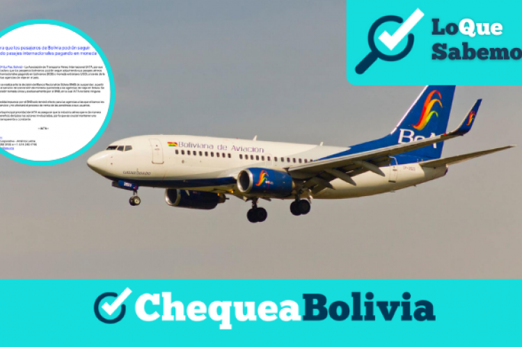 Imagen ilustrativa. Foto: Página de Facebook de Boliviana de Aviación (BoA). 