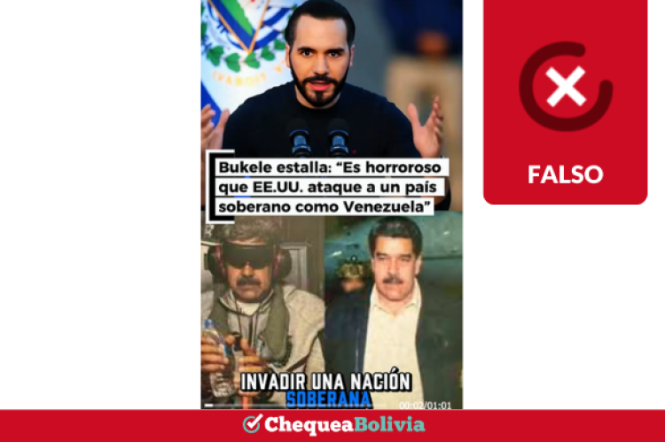 Portada de uno de los videos que difunde declaraciones falsas de Bukele.