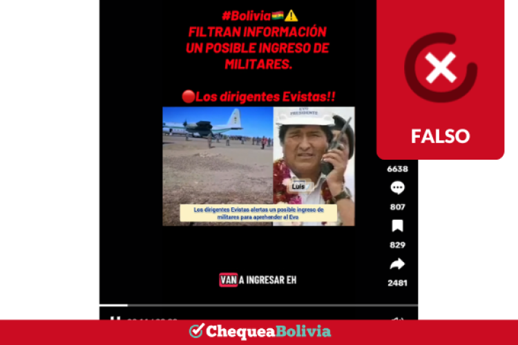 Es falso que se filtró información sobre ingreso de militares al Chapare para detener a Evo Morales