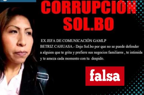 La imagen que circula en Facebook sobre la renuncia de Beatriz Cahuasa. 