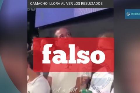 Captura de una de las publicaciones que publicó el video de Camacho llorando como si fuese actual. 