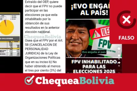 Publicaciones en redes sobre inhabilitación del FPV