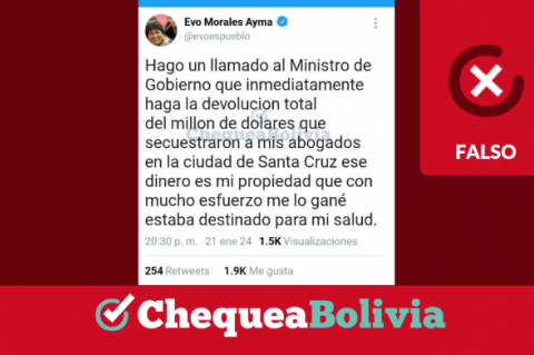 Presunto tuit  de Evo Morales en TikTok