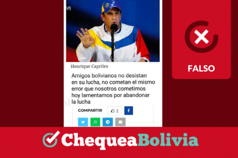 Imagen que atribuye una cita falsa de Henrique Capriles.