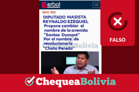Captura de la publicación que se comparte y atribuye información falsa de Reynaldo Ezequiel atribuida a la Red Erbol. 