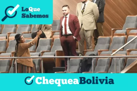 Ana María Crispín en la Asamblea de Bolivia frente a diplomáticos de Estados Unidos, Perú y Argentina (Foto: APG).
