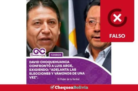 Captura de la desinformación sobre Choquehuanca y Arce.