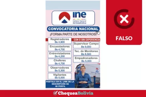 La captura de la publicación falsa que circula en redes sociales. 