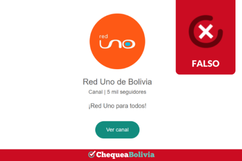 Una captura del canal falso que utiliza el nombre de la Red Uno. 