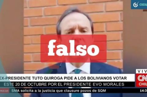 Presunto video de Tuto Quiroga pidiendo votar por Evo Morales.