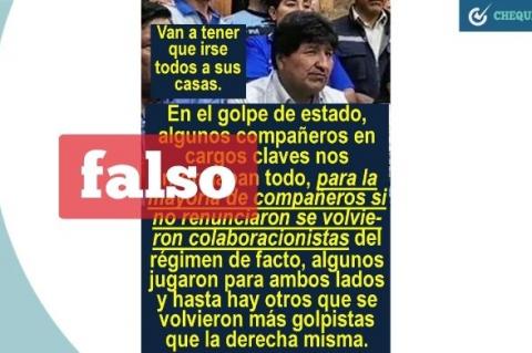 Presuntas declaraciones de Evo Morales