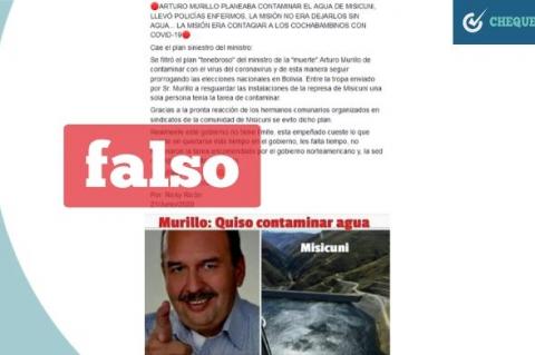 Publicación en Facebook acusando a Murillo 