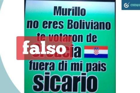 Imagen afirmando que Murillo no es boliviano