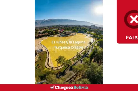 Imagen alterada de la Playa Turquesa de Cochabamba.