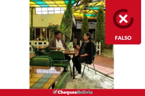 Esta foto de Eva Copa y Eliser Roca juntos antes de las elecciones es falsa