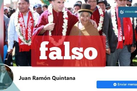 Captura de la página falsa  de Facebook del exministro Quintana. 