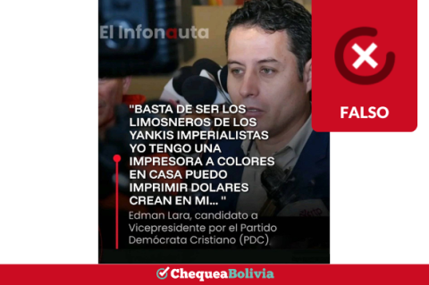 Captura de la frase falsa atribuida a Edman Lara.