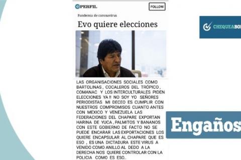 Captura de la supuesta noticia del medio argentino Perfil.