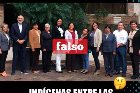 La imagen con datos falsos sobre la participación de indígenas en senaturías de Comunidad Ciudadana. 