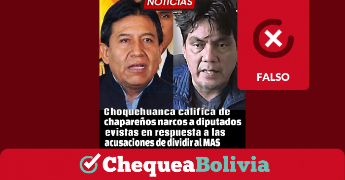 Imagen con desinformación sobre el vicepresidente David Choquehuanca.