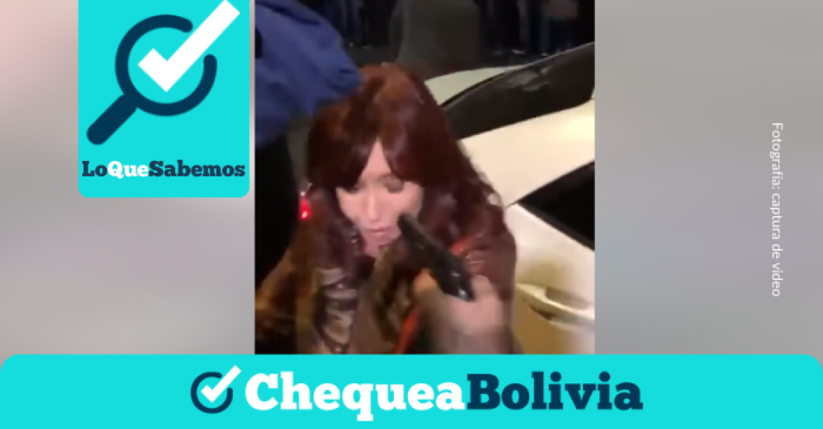 Una captura del video que muestra el instante en el que apuntan con un arma a la vicepresidenta de Argentina,  Cristina Fernández.