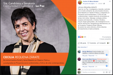 La verdadera candidata a senadora por La Paz de Comunidad Ciudadana.